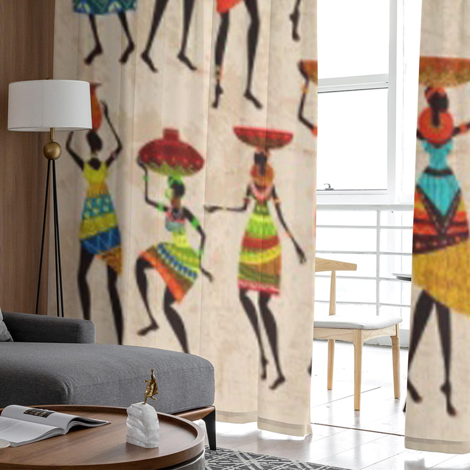 Ретро Красивые Африканские Женщины Шифоновые Прозрачные Шторы Для Гостиной Спальни Кухни — фото 5