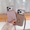 Crossbody Card Solt Ring Holder Flip Mirror Magnetic Wallet Leather Case For iPhone 17 Pro Max 16 Plus 15 14 13 12 Lanyard Cover