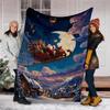 Christmas Santa Claus Theme Printed Blanket - Perfect for Couch, Bed, Travel & Outdoor Use | Machine Washable, Cozy & Durable.