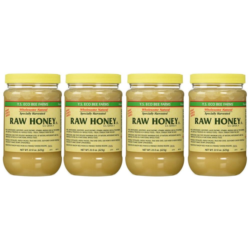 Farms Honey Jars Count Y.S. Eco Bee Farms Raw Honey - 22oz Jars 4 Pcs (22oz Each Y.s. Eco Bee Raw -