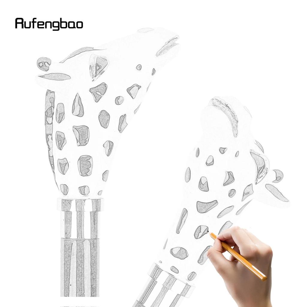Ceramic Giraffe Head Wooden Single Joint Fashion Wood Walking Stick Decorative Walking Cane Halloween Mace Wand Crosier 95cm