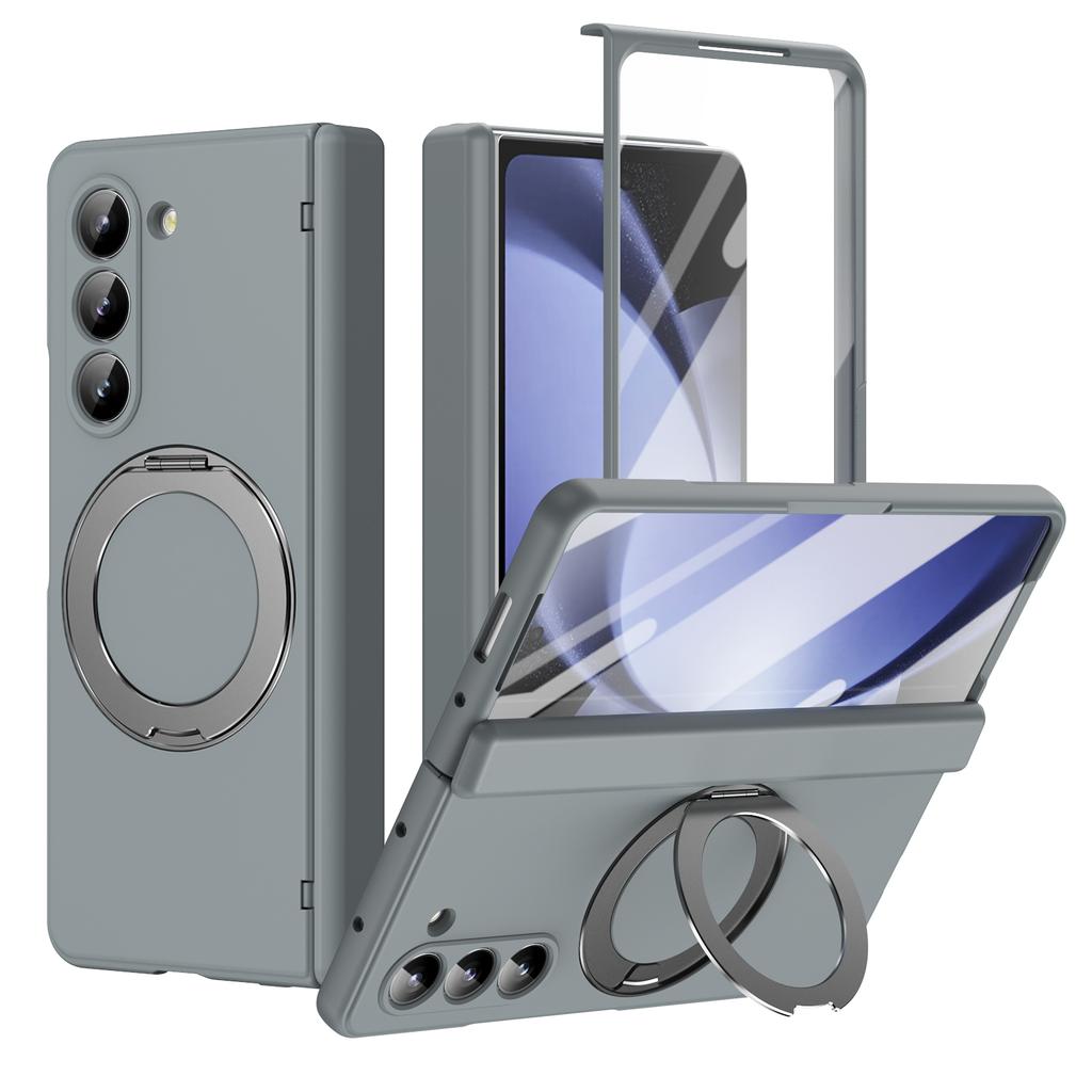 Ochrana pantu s fólií na přední sklo Magnetický 360° otočný integrovaný stojánek ze slitiny Pouzdro Pro Galaxy Z Fold 5 6 7 8 Ultra