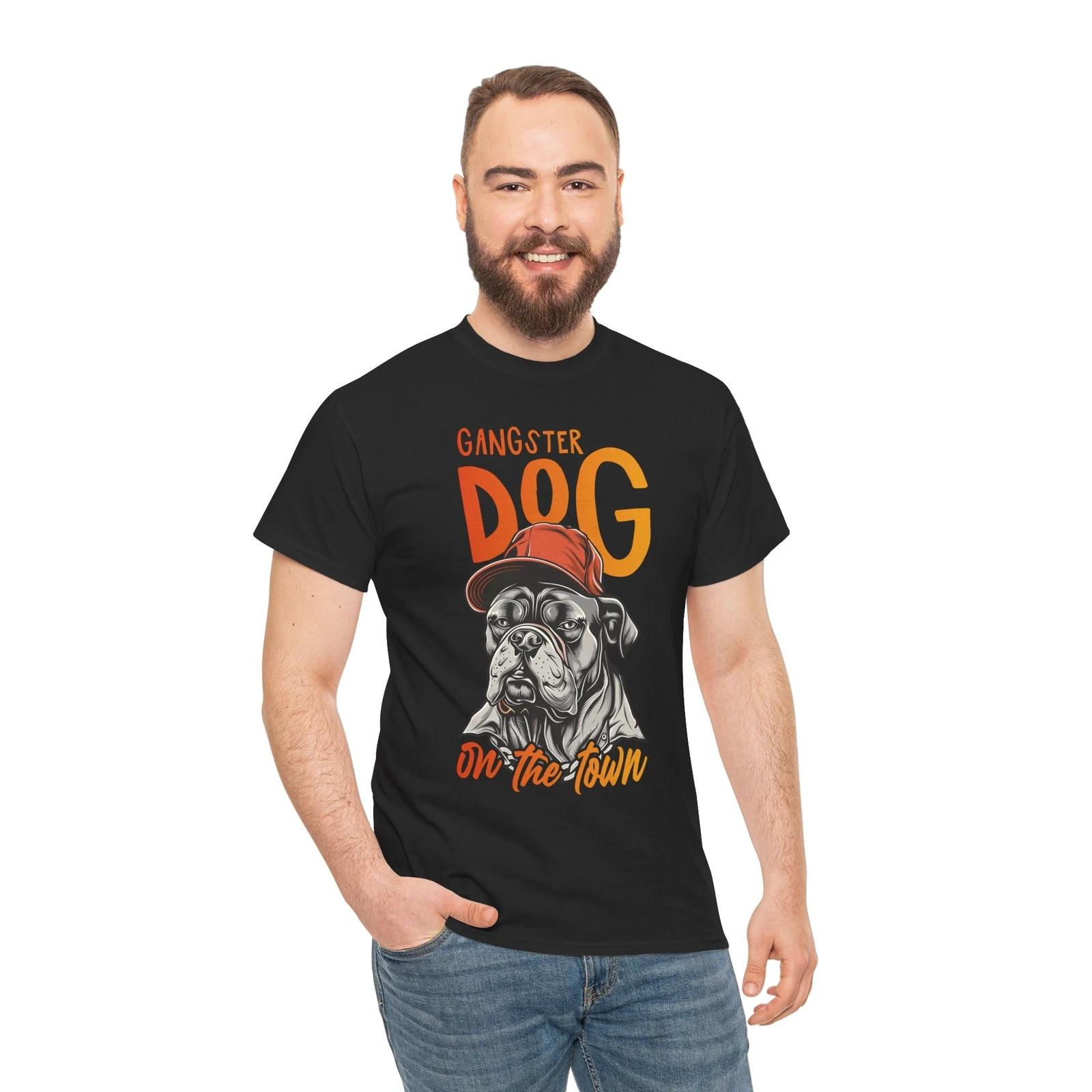Gangster Dog On The Town T-Shirt – Funny Cute Puppy Lover Tee for Dog Owners 3XL