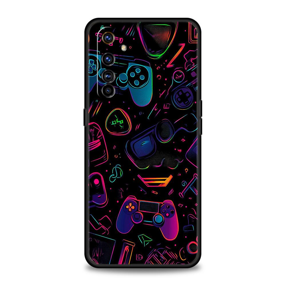 

Soft TPU For Realme 11 10 9 Pro Plus GT2 GT3 GT5 C21 C25 C35 C53 C55 C67 Pro 5G Shockproof Phone Case Game Controller Graphic Realme 10