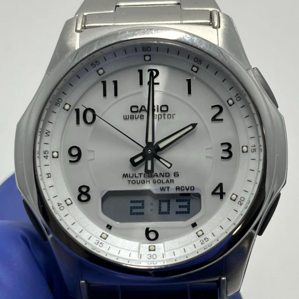 Used Good Condition CASIO Wave Ceptor WVA-M630 Silver Solar Radio