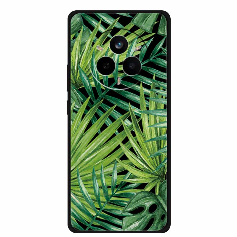 For Realme 14 Pro Case Luxury Phone Cover For Realme 14 Pro+ Cute Floral Black Silicone Soft Case TPU Funda Realme 14 Pro Plus
