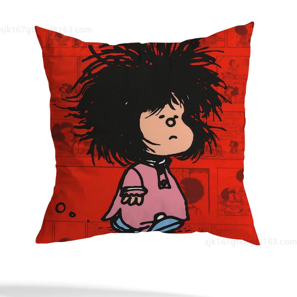 Cute M-Mafalda Pillow Case Pillow Case Living Room Sofa Cushion Cover Suitable For Home Bedroom Room Decoration