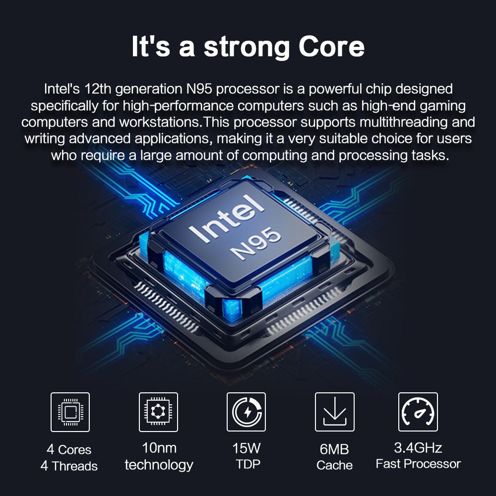 MLLSE G6 Mini PC Intel 12th Alder Lake N95 Windows 11 DDR5 8GB RAM 256GB ROM WiFi 5 BT4.2 Desktop Computer Mini Pc Work