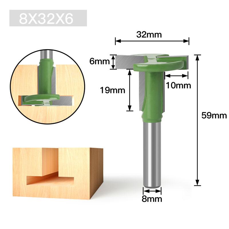1 bucată 8 mm freză pentru freza cu caneluri pentru margini drepte, tăiere pentru instrumente cu mâner pentru prelucrarea lemnului