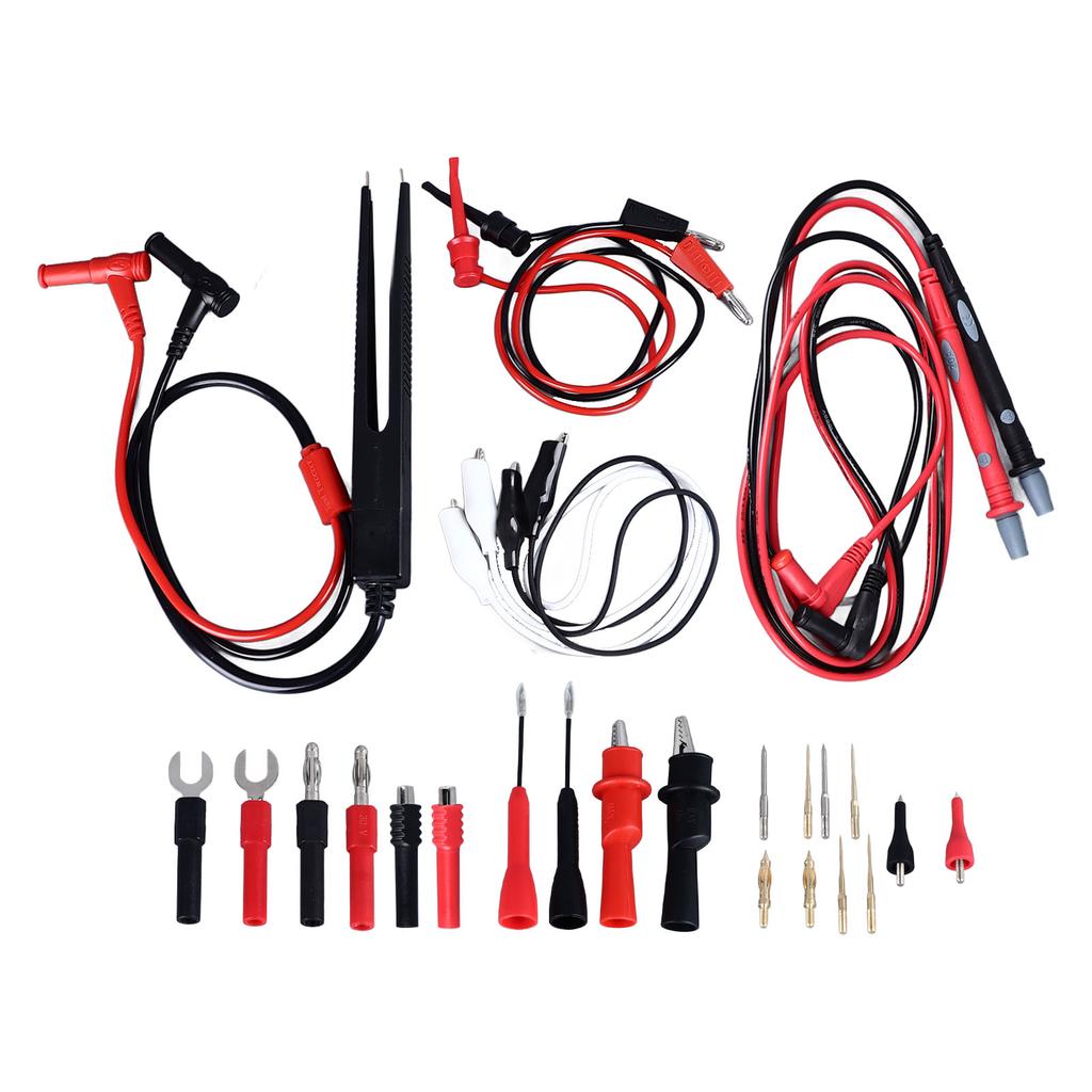 27Pcs Multimeter Test Set Electrical Hook Probes Multifunctional Replaceable Kit 10A with 1mm 2mm