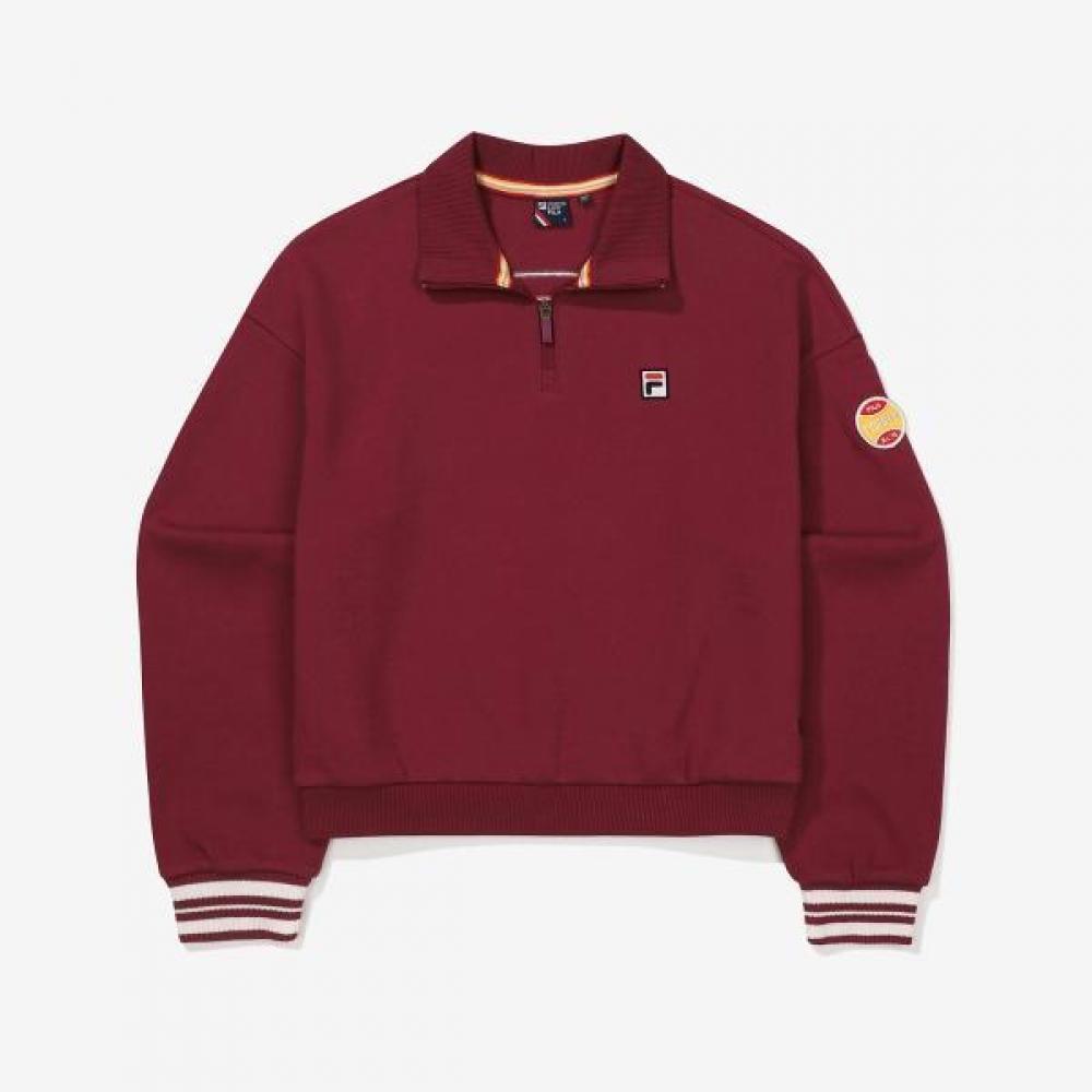

Fila F Box halF Zip Sweatshirt Cotton Blend WINE/100