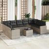 VidaXL Garden Lounge Set with Cushions 10 Pcs, Sofas with Adjustable Feet, Outdoor Furniture Set Patio Terrace, 3219402