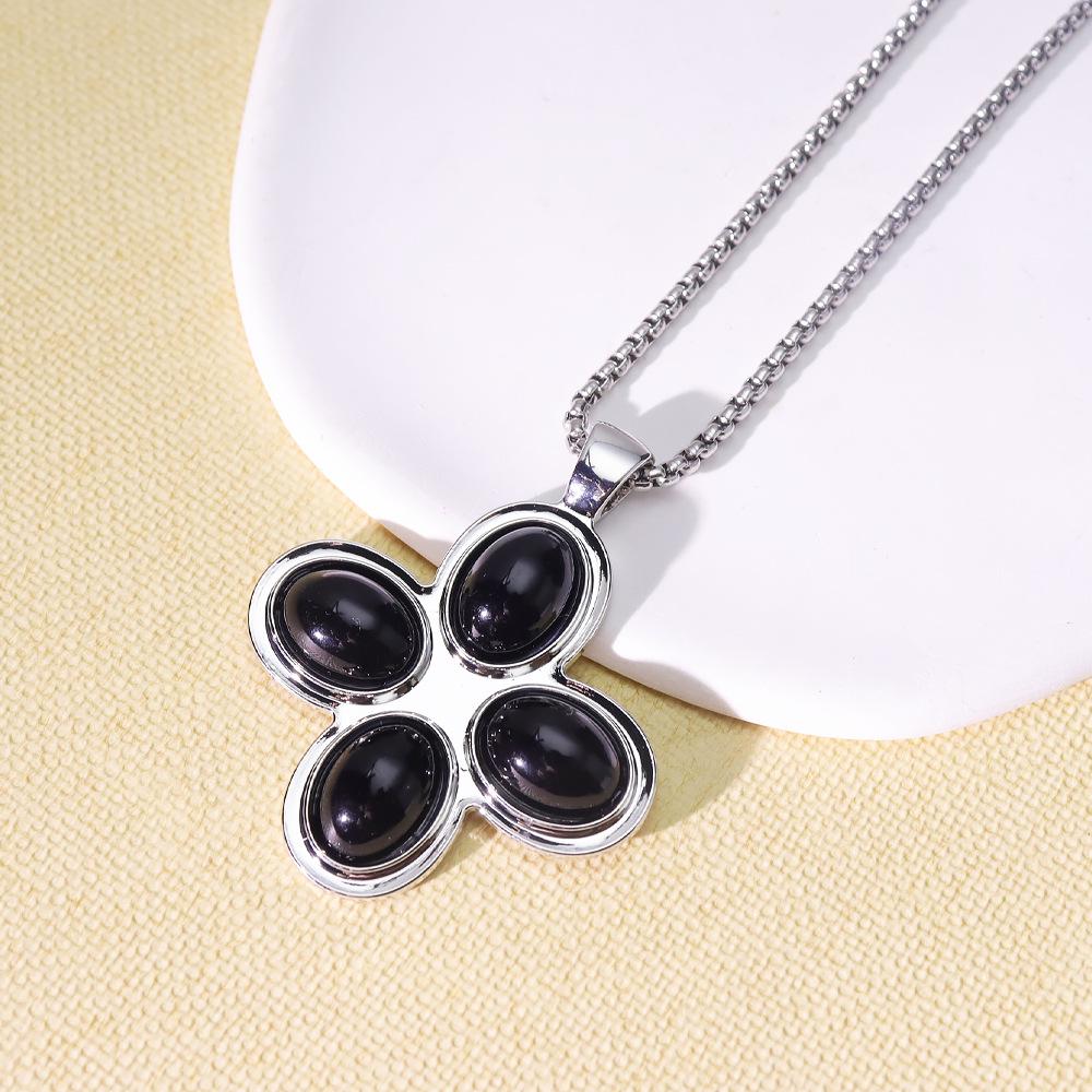 Women's Cross Petal Necklace: High-End Niche Design, Luxury Old Money Style, Fashionable Long Sweater Chain