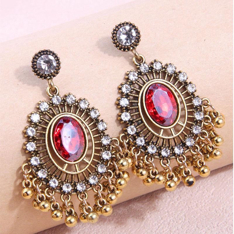 

Серьги Janra Jewelry Court Bride Серьги Серьги Антикварные Золотые Серьги с Кристаллами красный