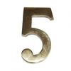 DOOR NUMBERS FROM 1 TO 9. 10cm. CHOOSE NUMBER AND FINISH. BRASS PLATED FINISH NUMBER FIVE