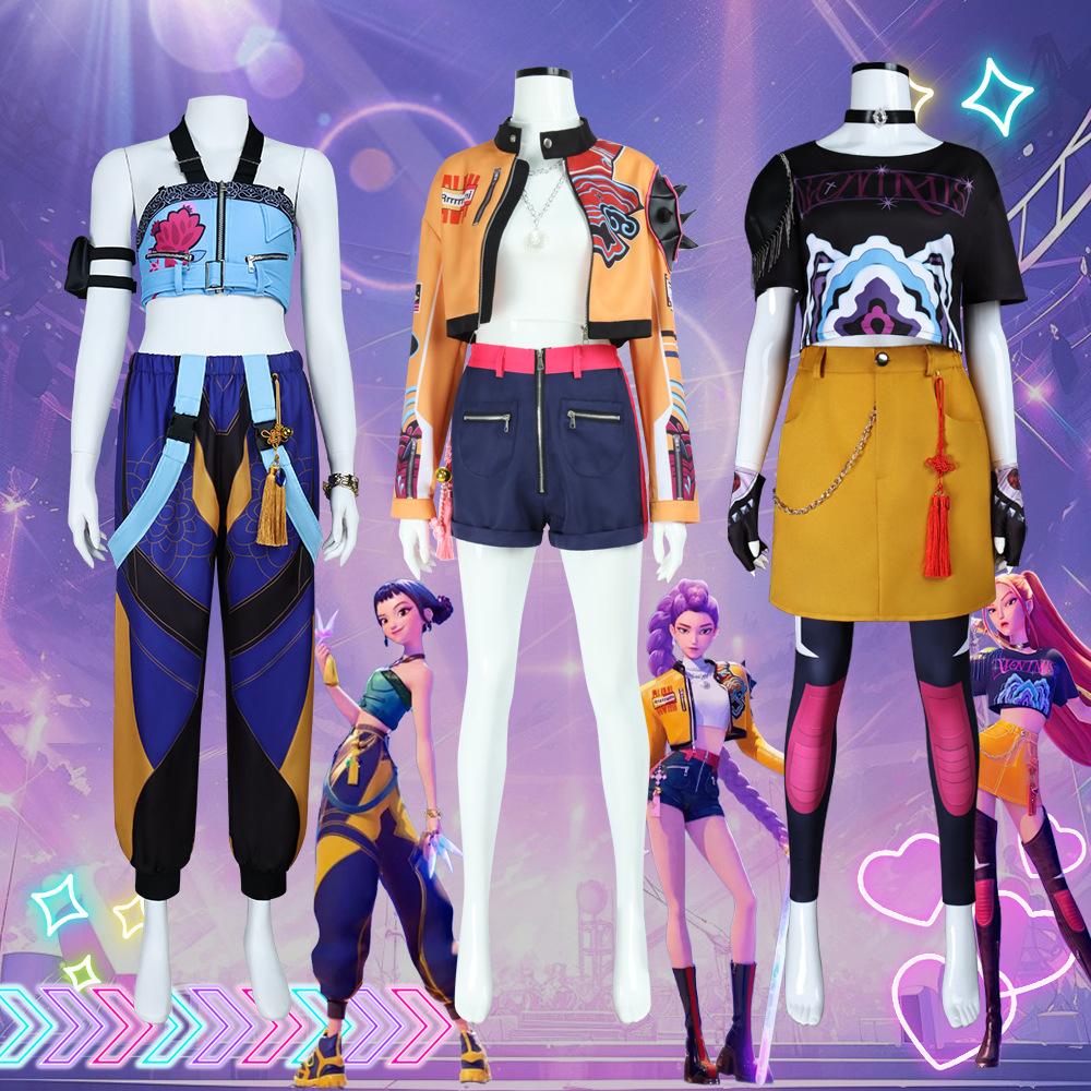 Kids Rumi Mira Zoey Cosplay KPop Demon Hunters Girl Costume K Pop Huntrix Golden Costume Child Halloween Party Clolthes Outfit