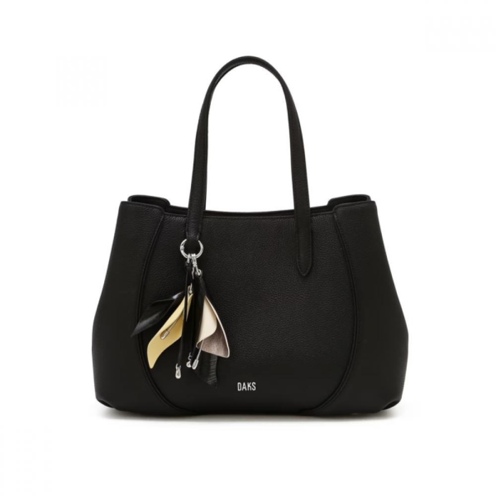 Daks Black Cowhide Flower CharM Tote Bag M Dcba6e553bk