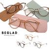 Stylish reading glasses with case BE1020 3 colors Trendy colors and Boston shape are fashionable The light color of the case is cute [Bigrad] (pink,