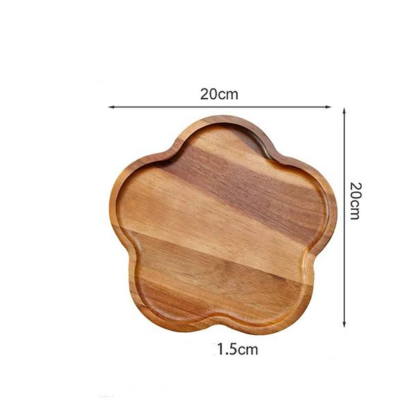 Dishes Plates Customized Wood Service Tray Plate Wooden Coffee Snack Fruit Tea Cake Plate for Home Display Tray