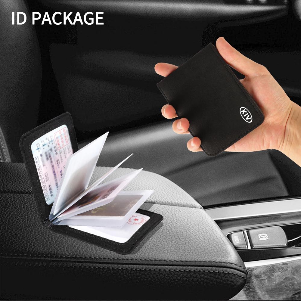 AADW1 Car Driver License Bag Auto Multi-Function Credit Card Document Case Holder For Kia Sorento Sportage Ceed Stonic Fitting Picanto