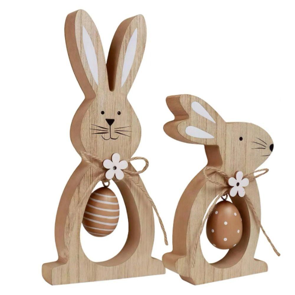 Wooden Material Wood Easter Decoration Festive Design Wooden Easter Decor  Party Decorations
