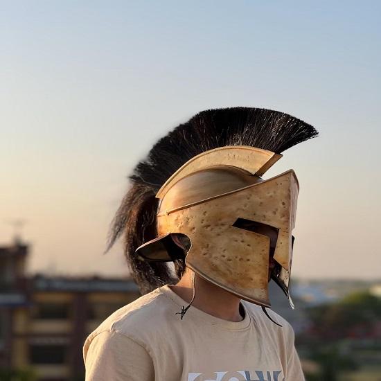 Casca Regelui spartan Leonidas Inspirată de filmul 300 Războinic Armură Medievală pentru Joc de Rol Cadou Perfect pentru Fanii Spartani Colecționari
