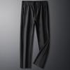 Dibenze Men's Plus Size Ice Silk Quick Dry Elastic Waist Casual Pants