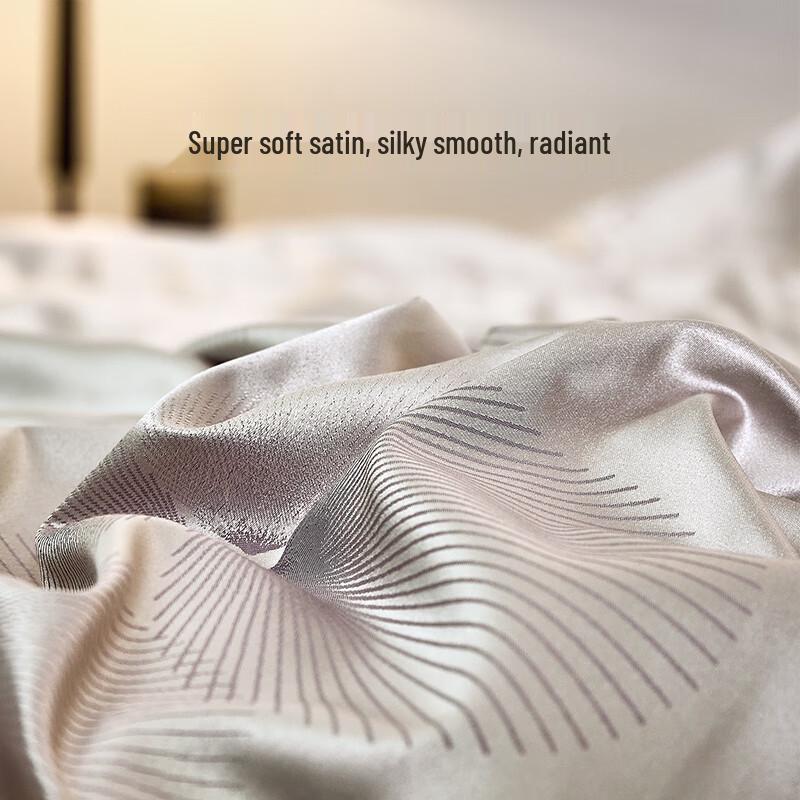 LUOLAI Home Textiles European Jacquard Cotton 4-Piece Bedding Set
