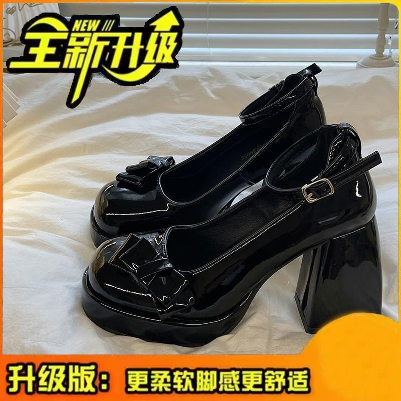 

Милые туфли-лодочки Мэри Джейн на высоком каблуке с бантом, женские, симпатичные, с круглым носком, лакированные, кожаные туфли-лодочки, женские, слипоны, с квадратным каблуком, с бантом, женские, праздничные туфли 35 чёрный