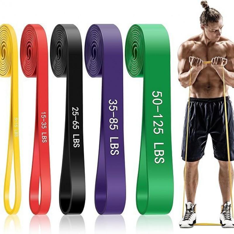 TPE Resistance Bands Set Glute Training Back Stretching Yoga Pull-ups Heavy Duty Fitness With Door Anchor Handles