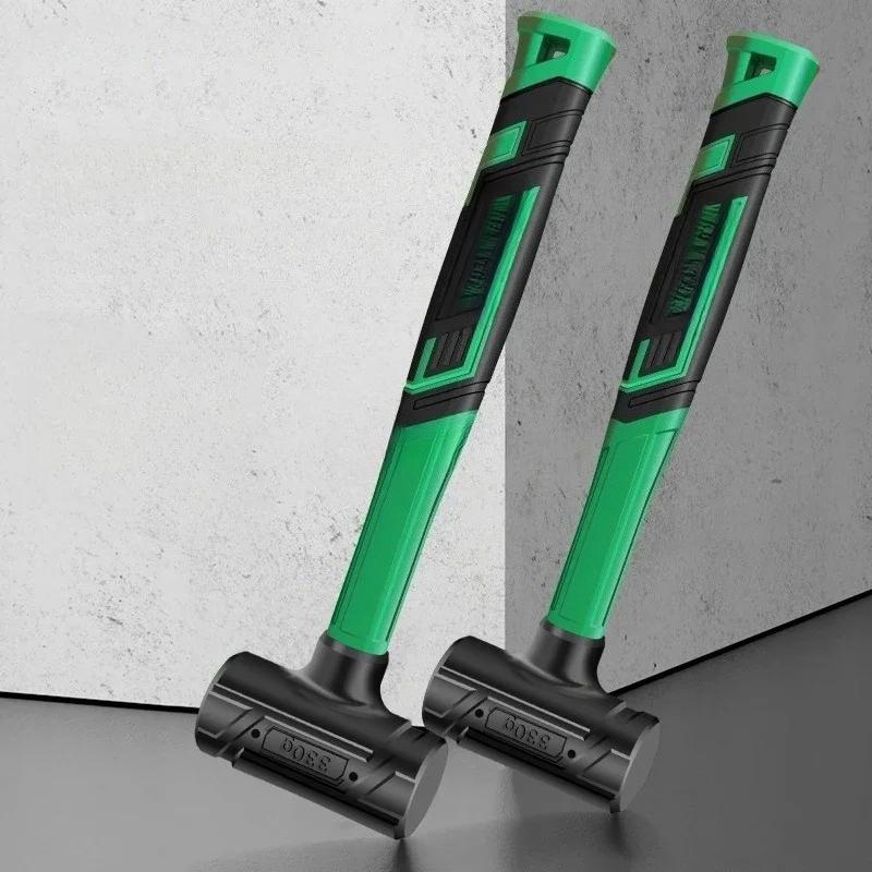 Shockproof Rubber Hammer with Non Slip Handle and Steel Ball for Woodworking Household Hand Tool