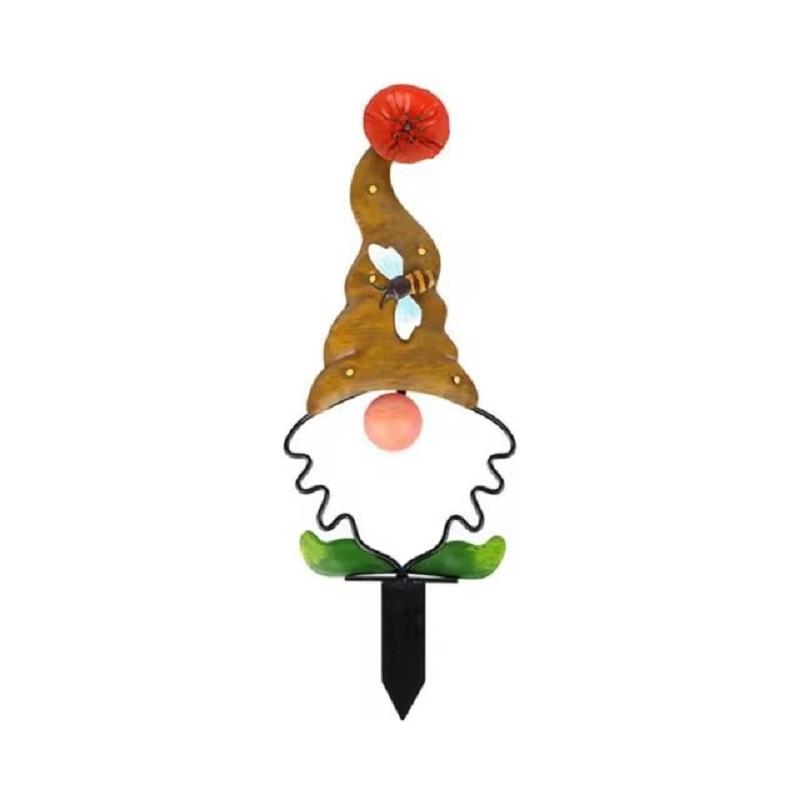 

Металлический гном, вставка в землю, 3D, насекомые, бабочки, декор для сада, двора, заднего двора, газона, украшения для земли на открытом воздухе коричневый