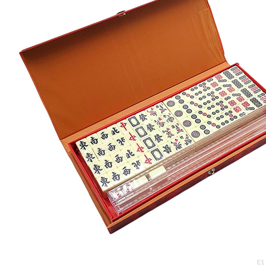 Portable Chinese Family Mahjong Travel Set Games Accessories Board Single 2x1.4x1cm