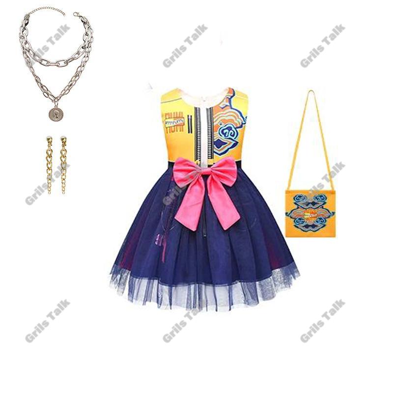 Fashion Pop Girls Dress Summer Children's Cosplay Costume Demon Masquerade Halloween Party Set Carnival Costumes 3-10 Years
