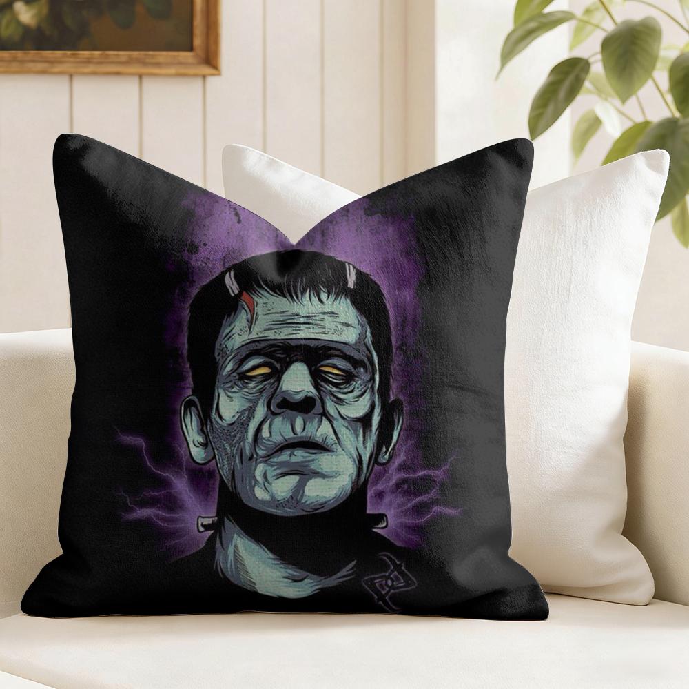 UUniversal Monsters Horror Cushion Cover Natural Linen Double Sided Print Throw Pillow Case for Sofa Couch Home Decor