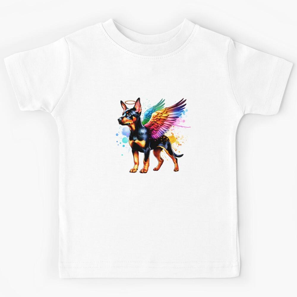 Watercolor German Pinscher Angel Kids T-Shirt 110