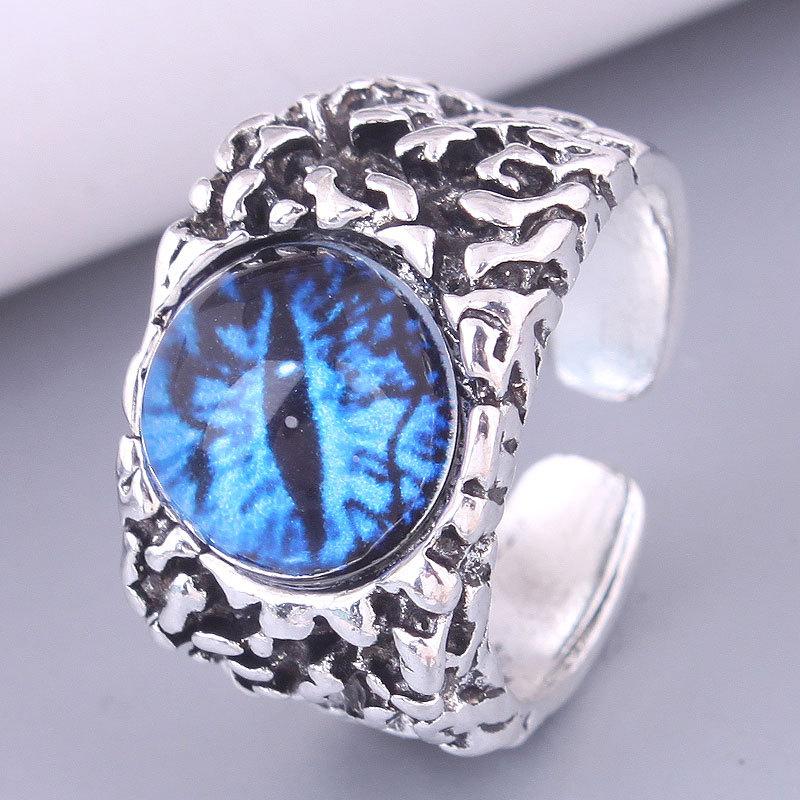 

Fashion Creative Cool Evil Dragon Eye Rings for Personality Male Punk Colors Ring Jewelry Men s Bar Night Club Accessories Gifts resizable