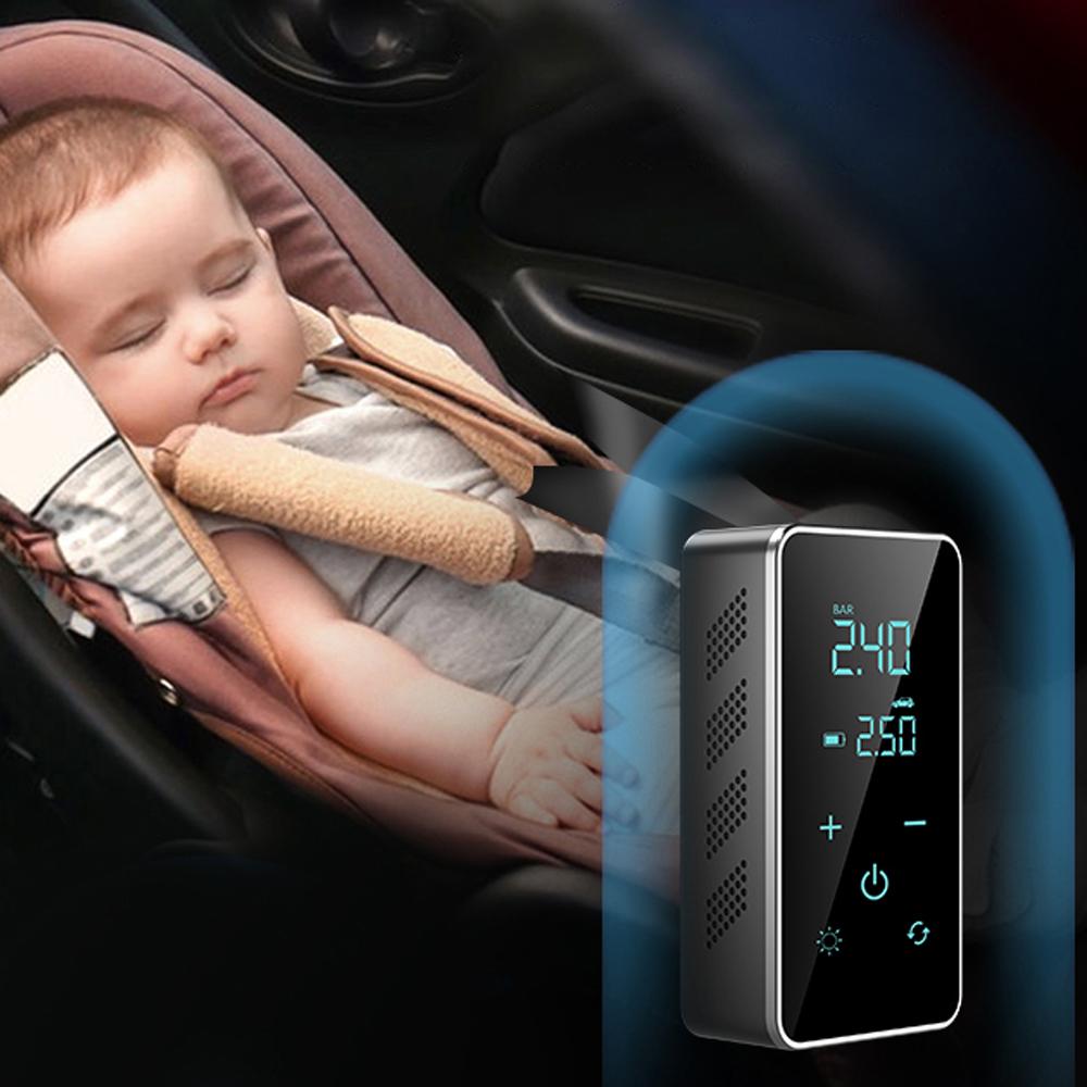 Cordless Car Air Pump 150PSI Touchscreen Air Compressor Portable Electric Tire Inflator with LED