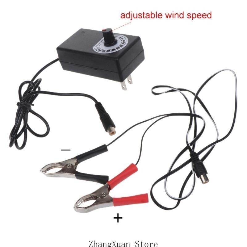 3XUF DC12V Air Blower BBQ Fan Cooking Blower Grill Fans with 220V Adjutable Speed Power Adapter 12V Clips 40/60/80/100W