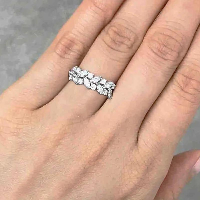 Huitan Exquisite Women Rings with Marquise CZ  Color Fashion Versatile Finger Accessories for Female Temperament Jewelry