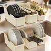 Plastic Kitchen Storage Box Large Capacity Kitchen Cabinet Organizer Durable Pot Cover Holder