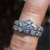 Neue Accessoires Mode Damen Set Ring Exquisite Sechs Krallen Set Zirkon Ring Klassischer Schmuck