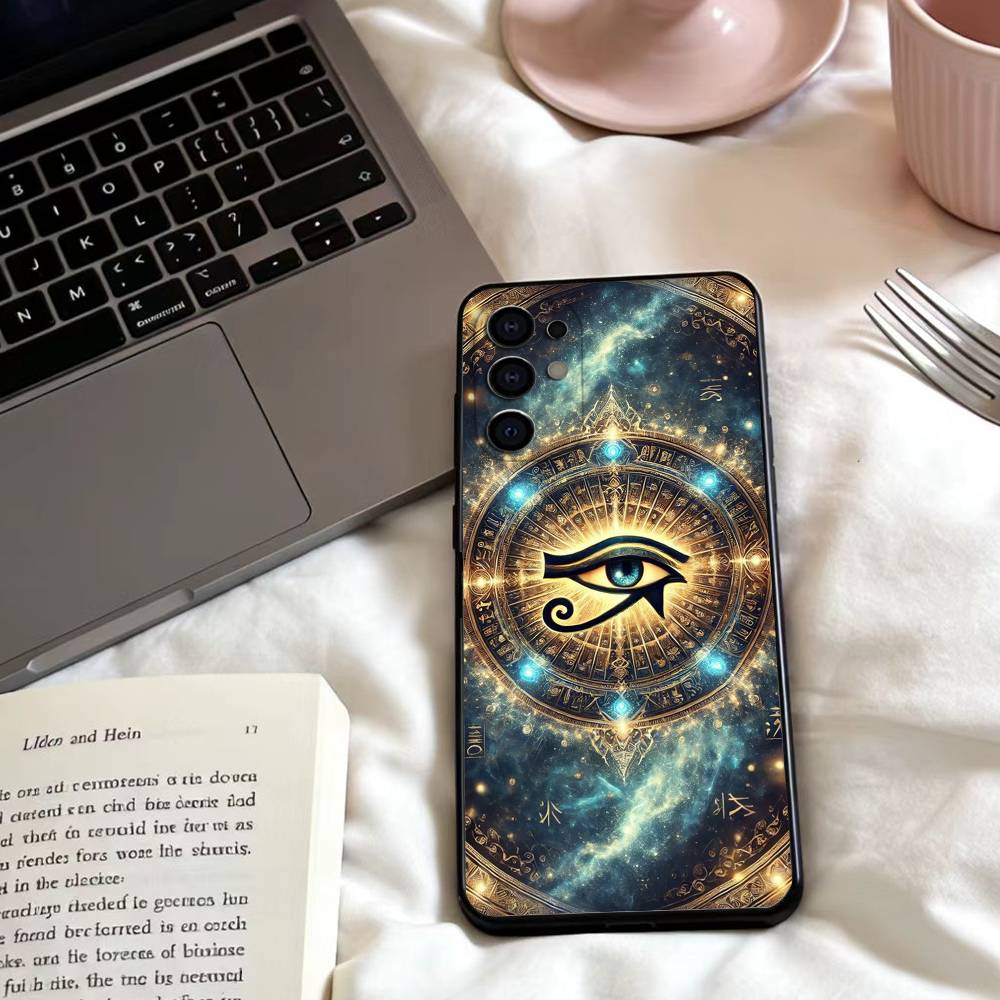 Egyptian Eye Of Horus Phone Case For Samsung S25,24,23,22,30,21,10,9,Ultra,Plus,Lite,FE,4,5 G Soft Black Case