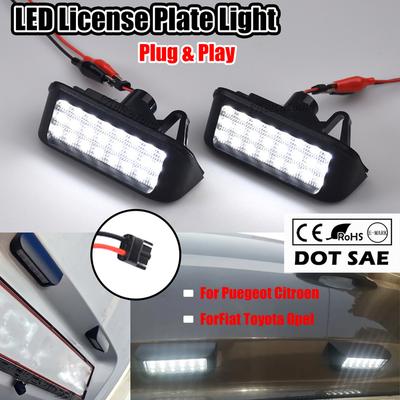 2pcs No Error LED License Number Plate Light For Fiat Scudo Toyota Proace Verso Peugeot Ranch Rifter Traveller Partner Expert