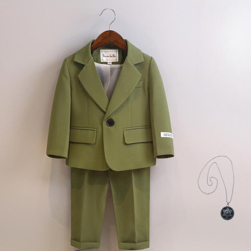 Suit for Boys Spring Casual Children School Uniform Outfits Handsome Kids Host Performance Costume 2-11 Years Boy Birthday Blazers Set