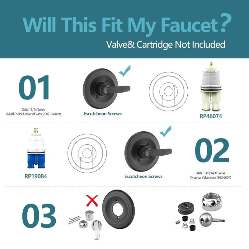 Upgrades Heavy Duty Shower Trim with Levers Handle & Temperature Indicates for Easy Adjustment & Universal Compatibility