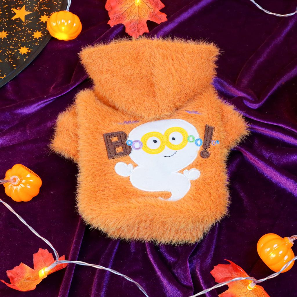 Haustier-Kapuzenpullover, orange, Plüschjacke, Hunde-/Katzen-Geister-Sweatshirt, Hundekleidung für kleine Hunde, Hoodie, Welpenkleidung