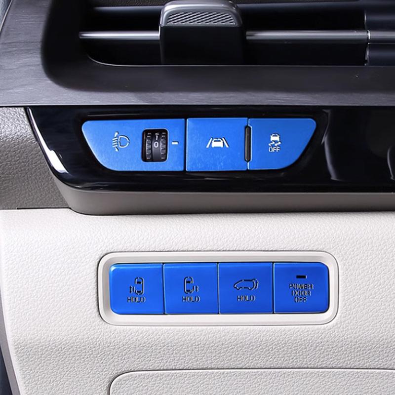 For Kia Carnival Sedona KA4 2024 Car Headlight Switch Button Cover Sticker Decoration Frame Interior Accessories