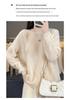 2025 Autumn/Winter Women's Thick Cashmere Hand-Knit Hollow Round Neck Long Sleeve Sweater