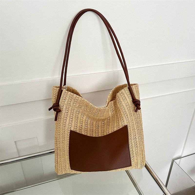Fashionable Retro Woven Medium Sized Tote Bag For Everyday Use In Various Colors